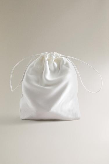 LARGE SILK BAG - White by Zara