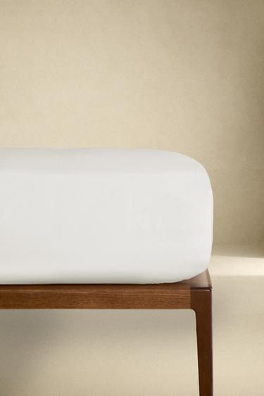 SATEEN FITTED SHEET | 40 CM HIGH (1000 THREAD COUNT) - White by Zara