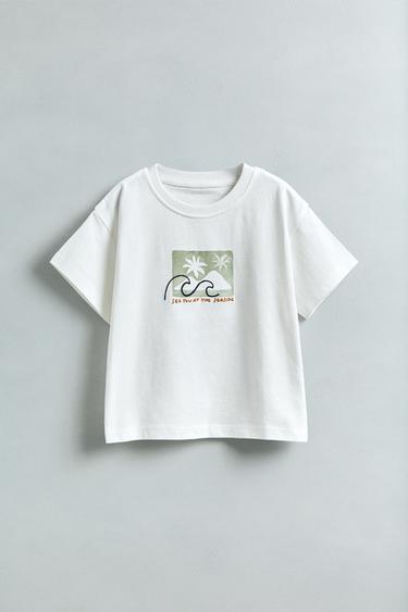 PRINTED AND EMBROIDERED T-SHIRT - White by Zara - Image 4