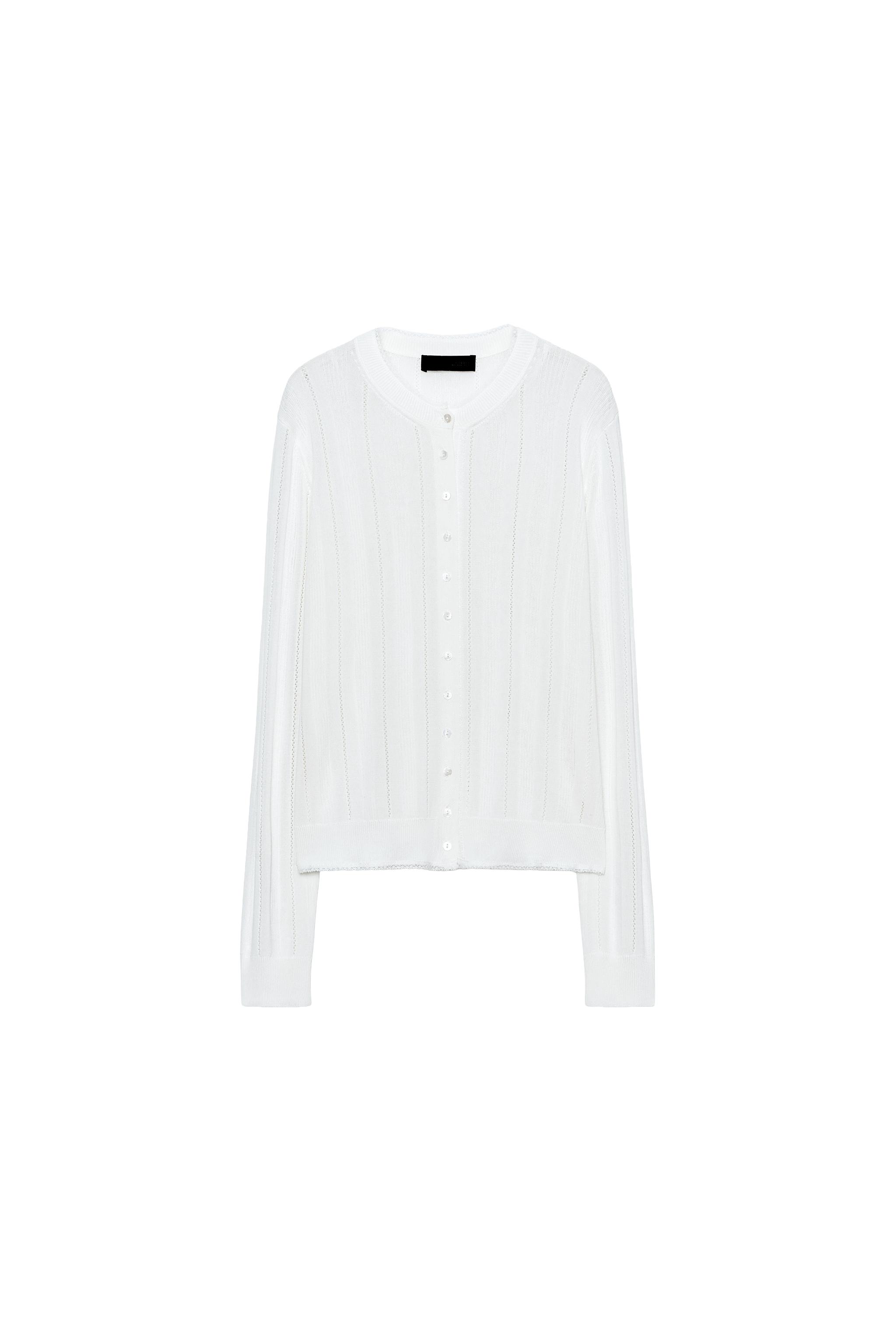 zara — GIACCA IN MAGLIA POINTELLE CON PIZZO