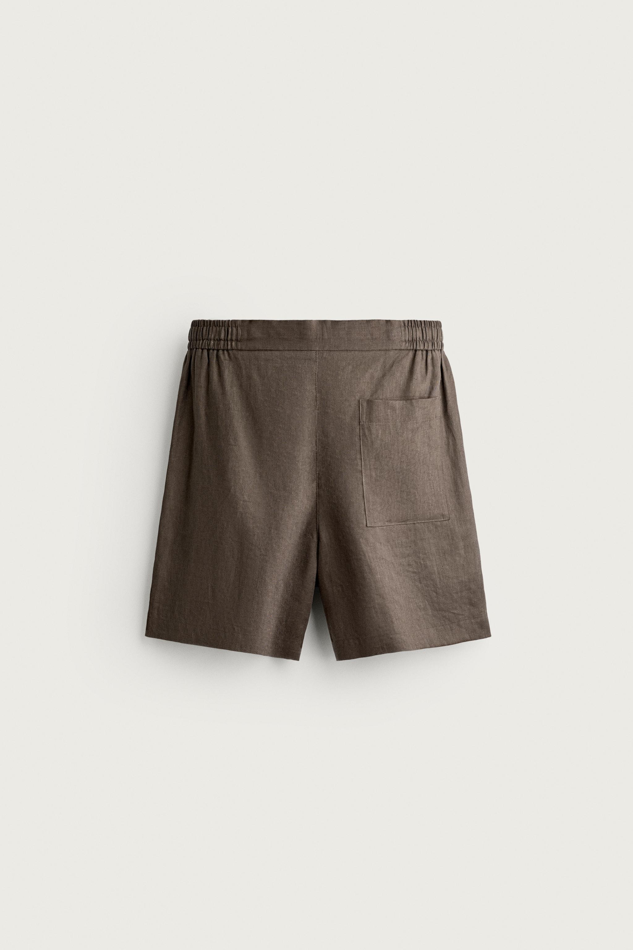 100% LINEN RELAXED FIT SHORTS