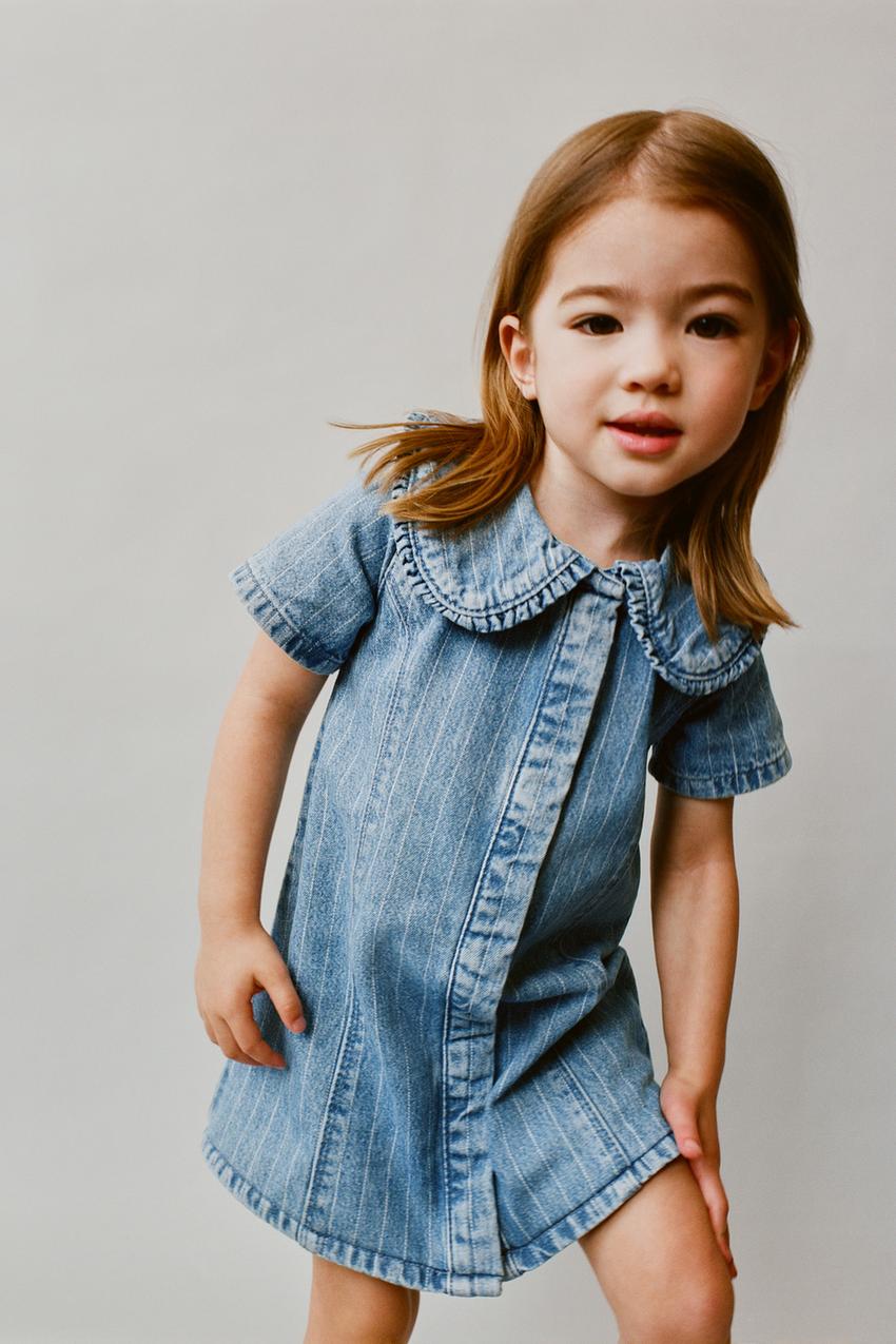 STRIPED DENIM DRESS