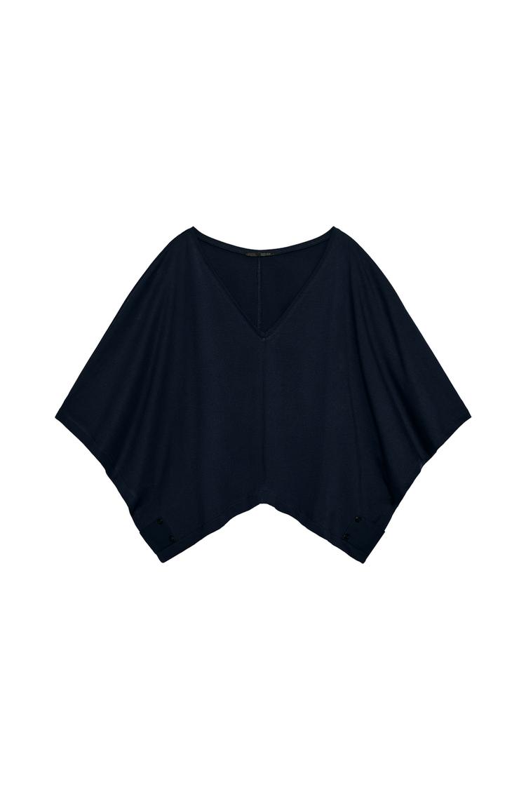 COTTON CAPE-STYLE T-SHIRT