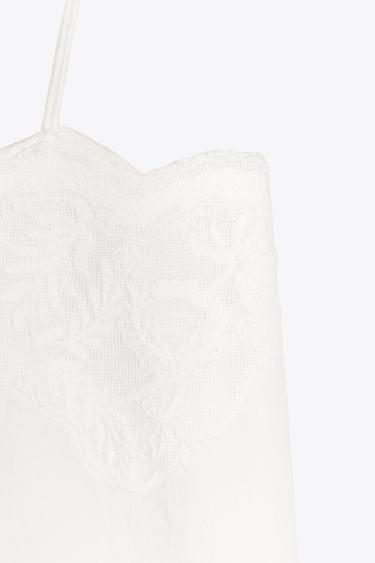 ROBE À BRETELLES BRODÉE ZW COLLECTION - Blanc de Zara - Image 6