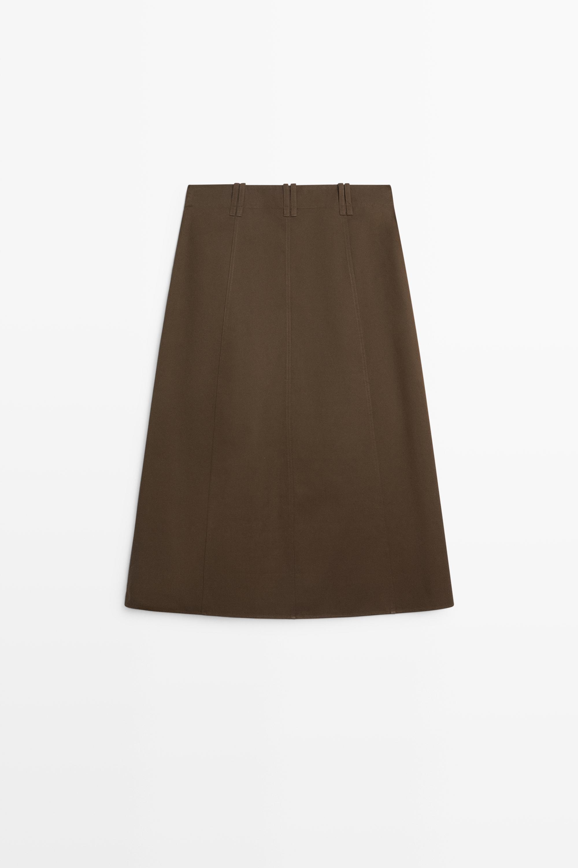 100% cotton midi skirt