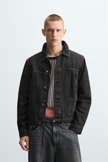 BASIC DENIM JACKET - Black by Zara