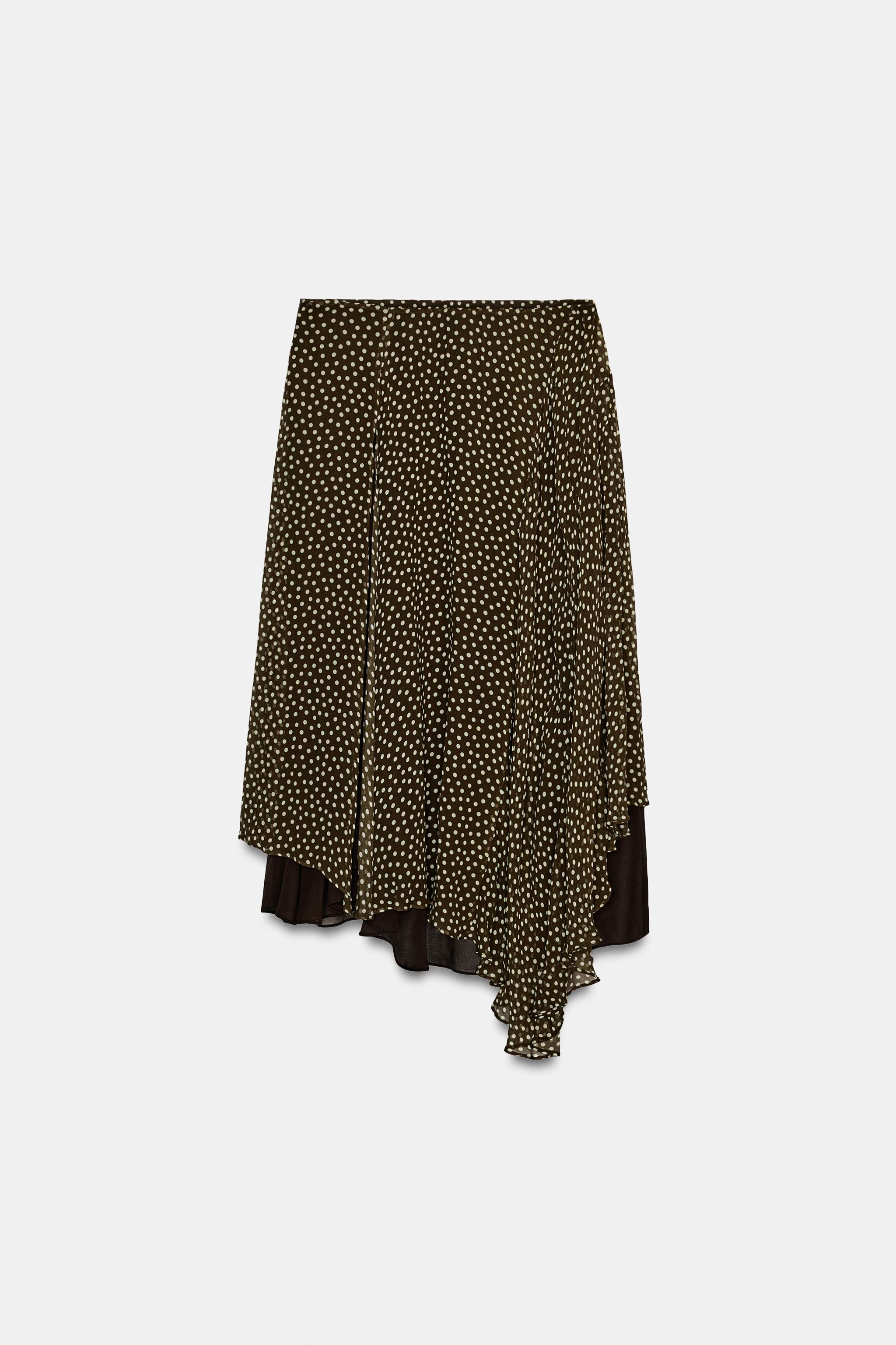 ZW COLLECTION ASYMMETRIC POLKA DOT SKIRT