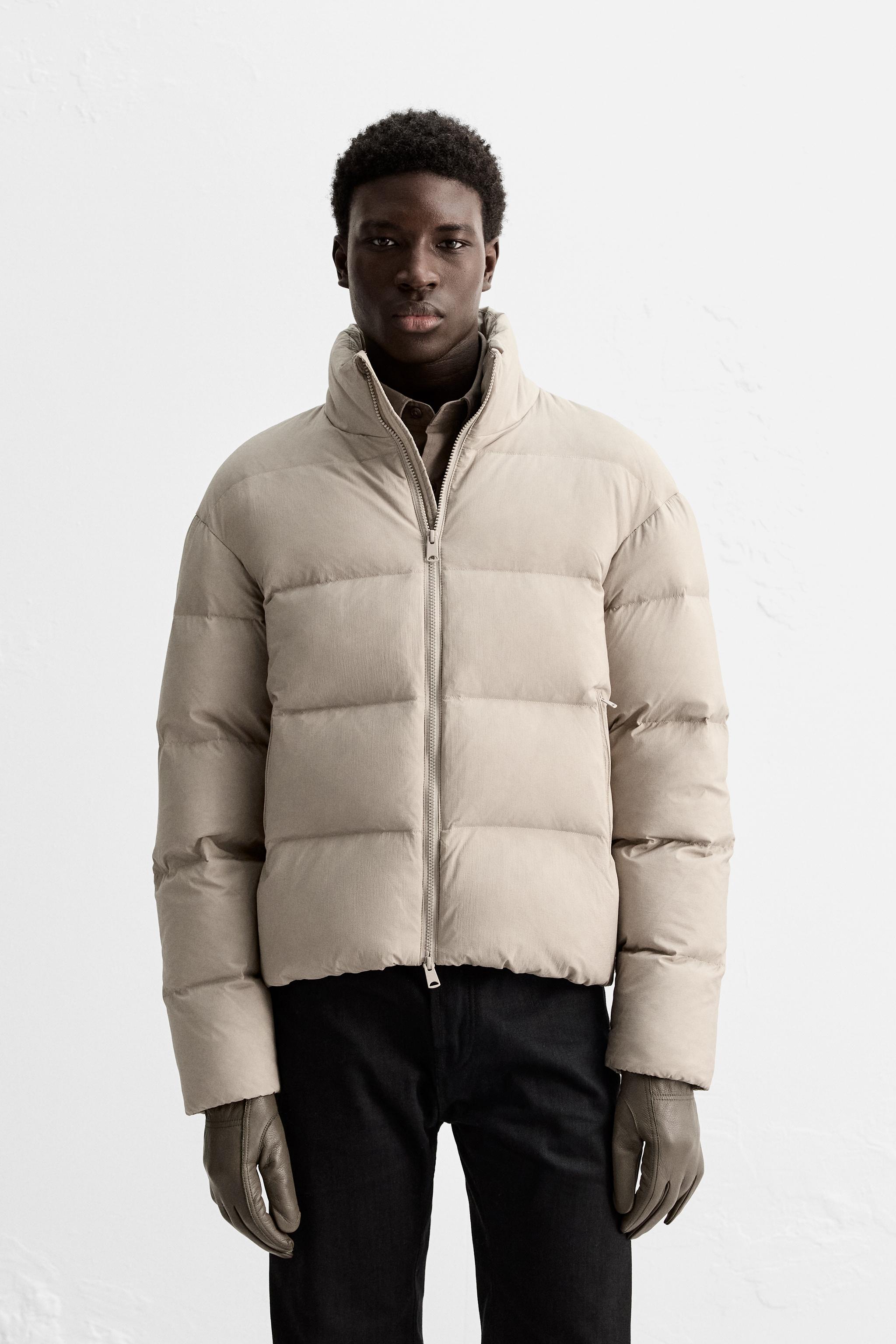 Down jacket beige on sale