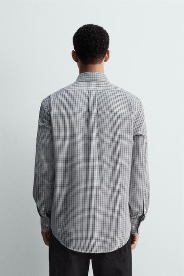 WASHED TEXTURED OXFORD SHIRT - Navy / White by Zara - Image 2