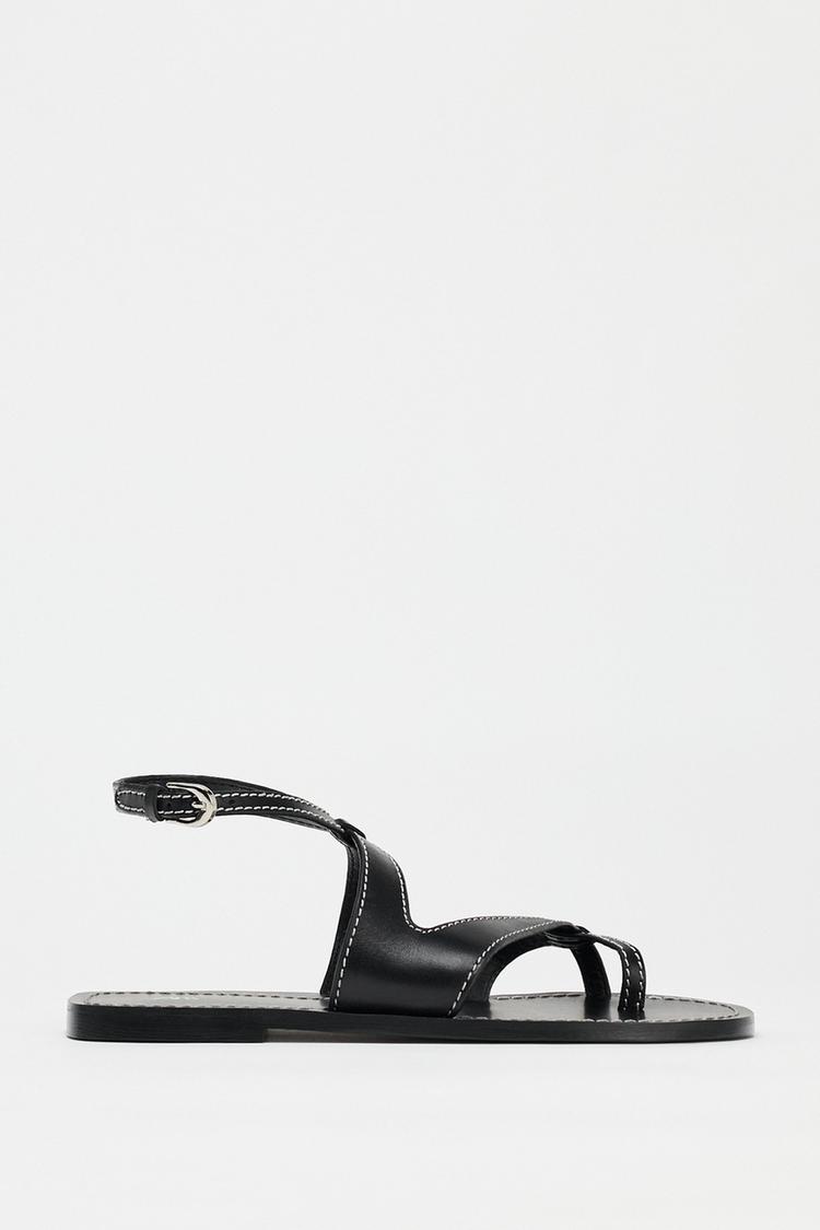 ストラップレザーサンダル - ブラック | ZARA Japan / 日本
