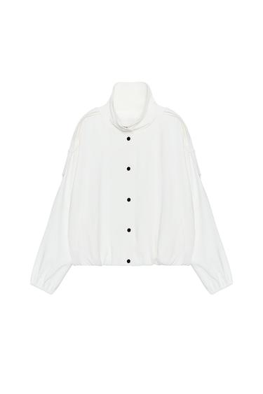 HIGH-NECK BOMBER JACKET - Oyster-white by Zara