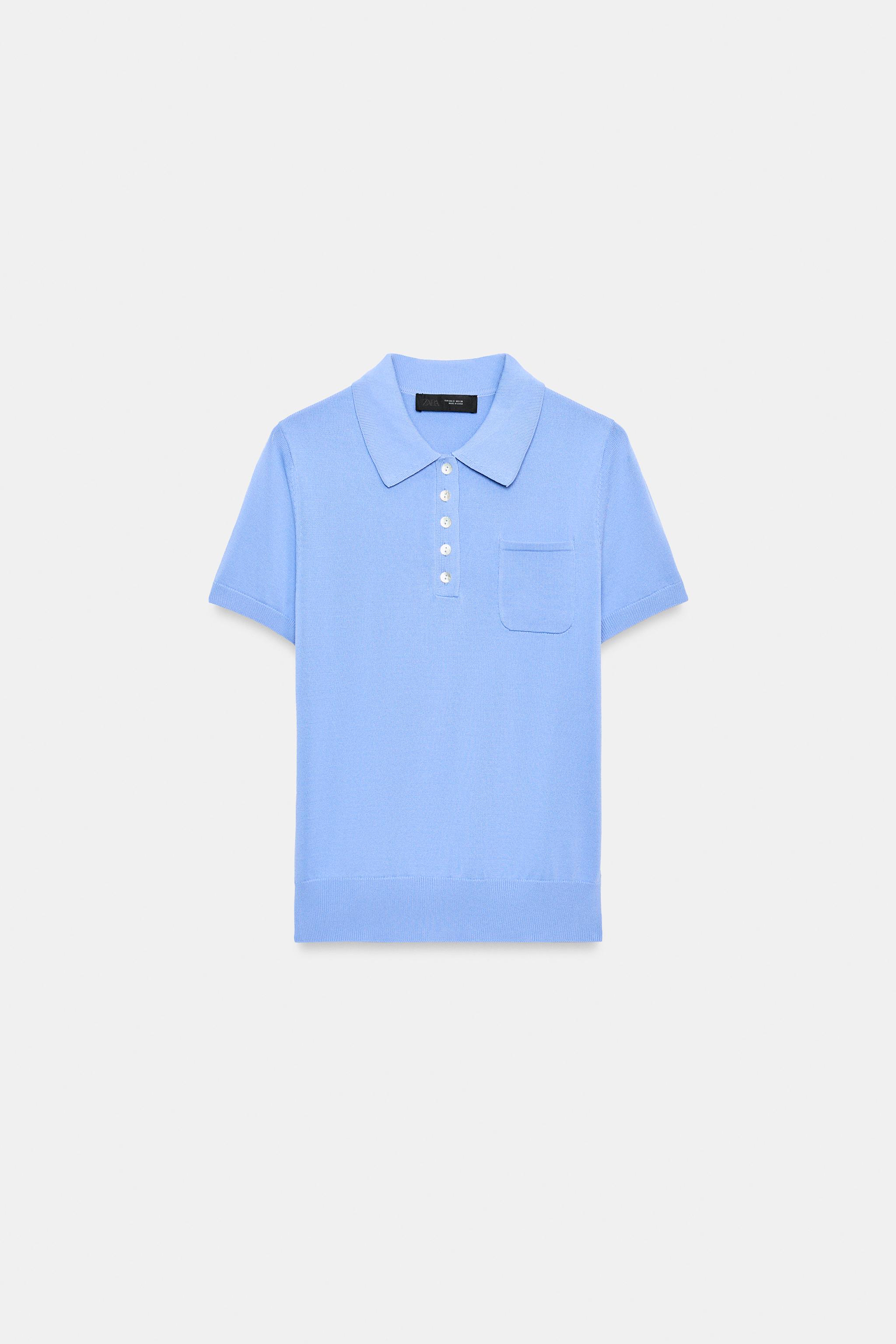 Zara KISA KOLLU TRİKO POLO görsel 4