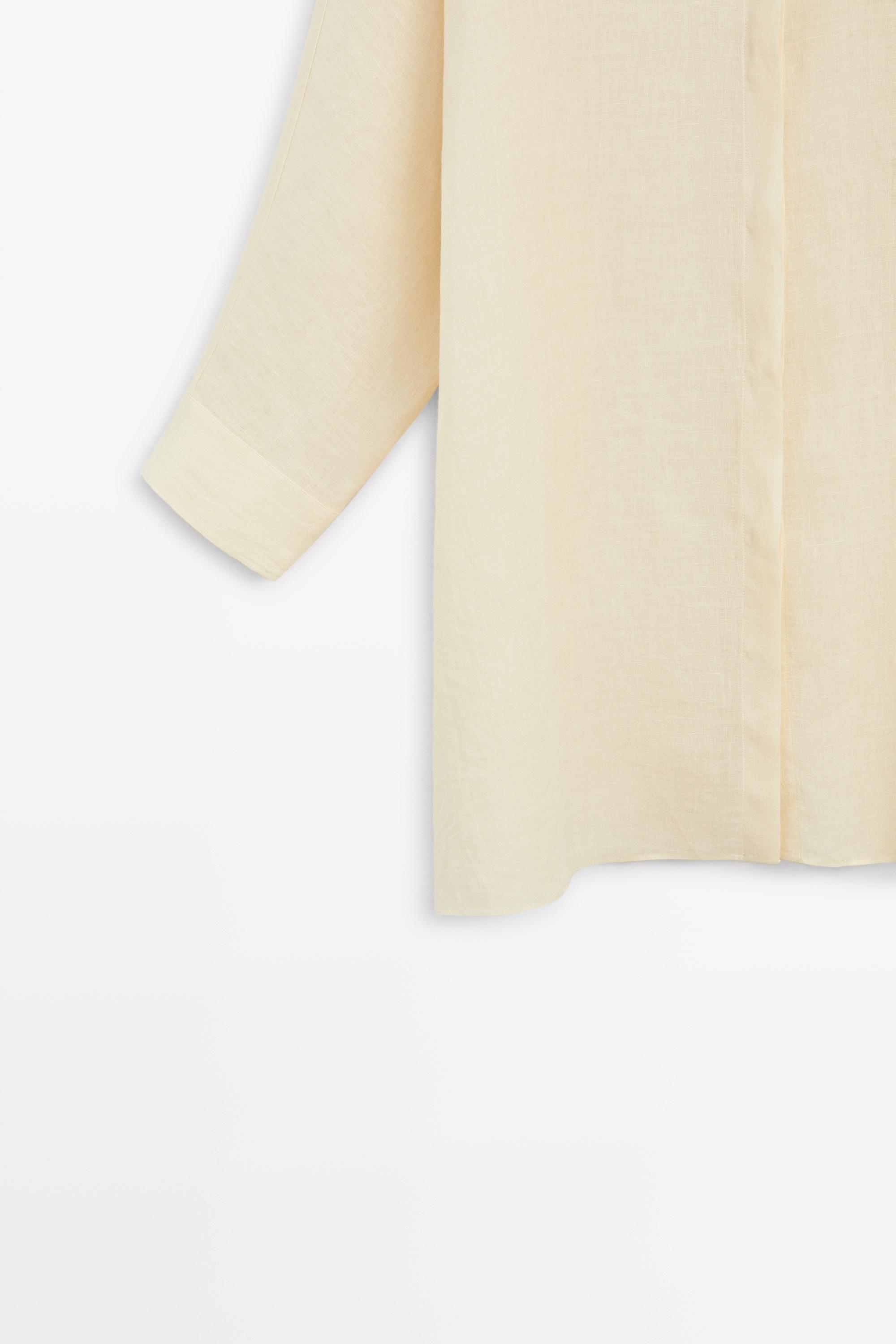Robe chemise courte 100 % lin