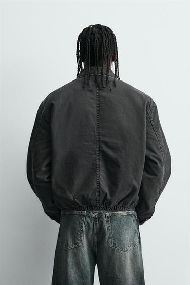 VESTE EN DENIM MATELASSÉE - Charbon de Zara - Image 2