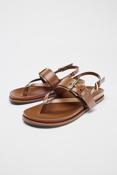 SANDALES BRIDES BOUCLE - Marron de Zara - Image 2