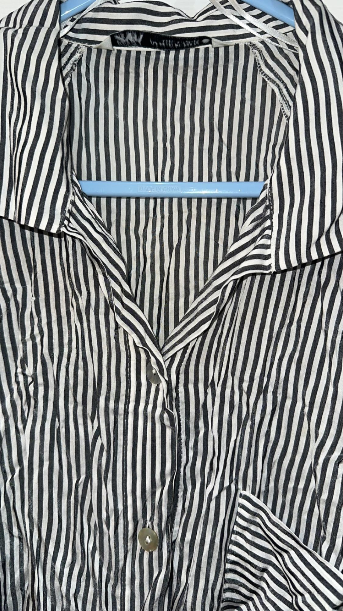 LONG STRIPED LINEN SHIRT - Image 3