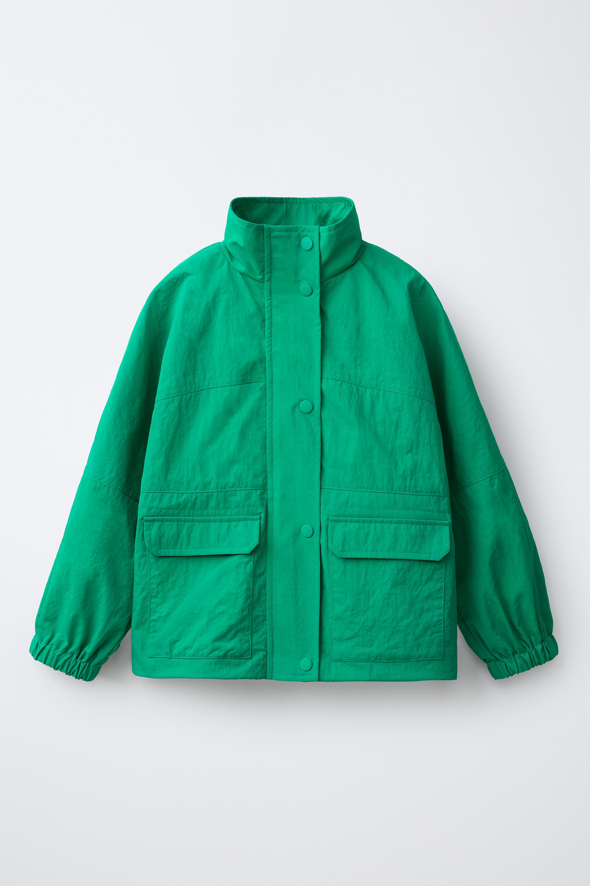 WATER REPELLENT GATHERED PARKA — Green