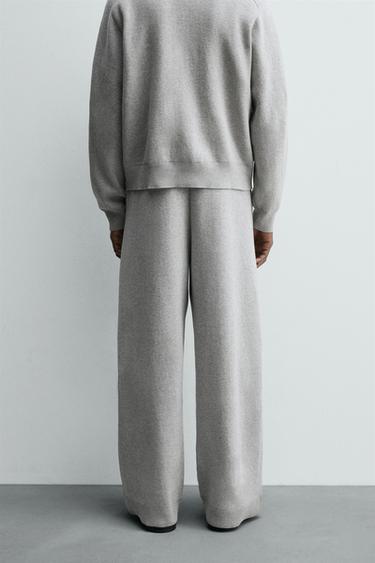 PANTALON EN MAILLE COUPE LARGE - Gris chiné de Zara - Image 2