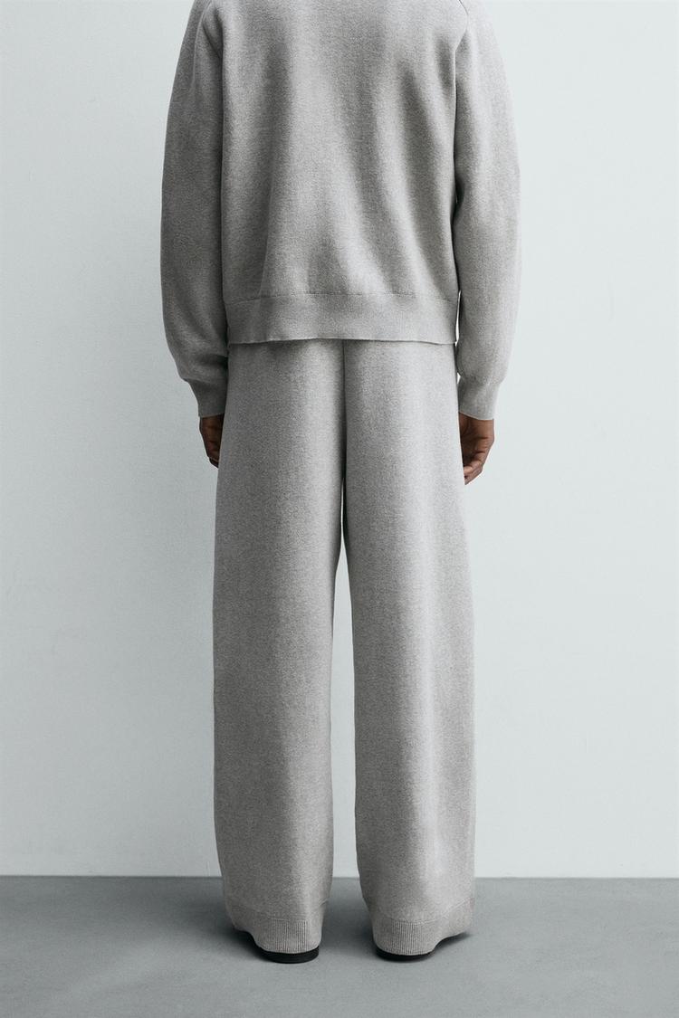 Zara KNITTED WIDE-LEG TROUSERS - thumbnail 3 of 4