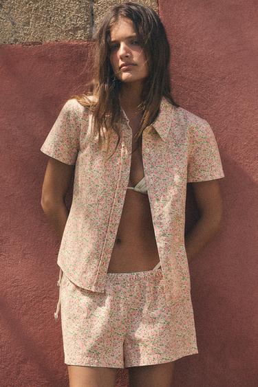 FLORAL SHORTS - Pink by Zara