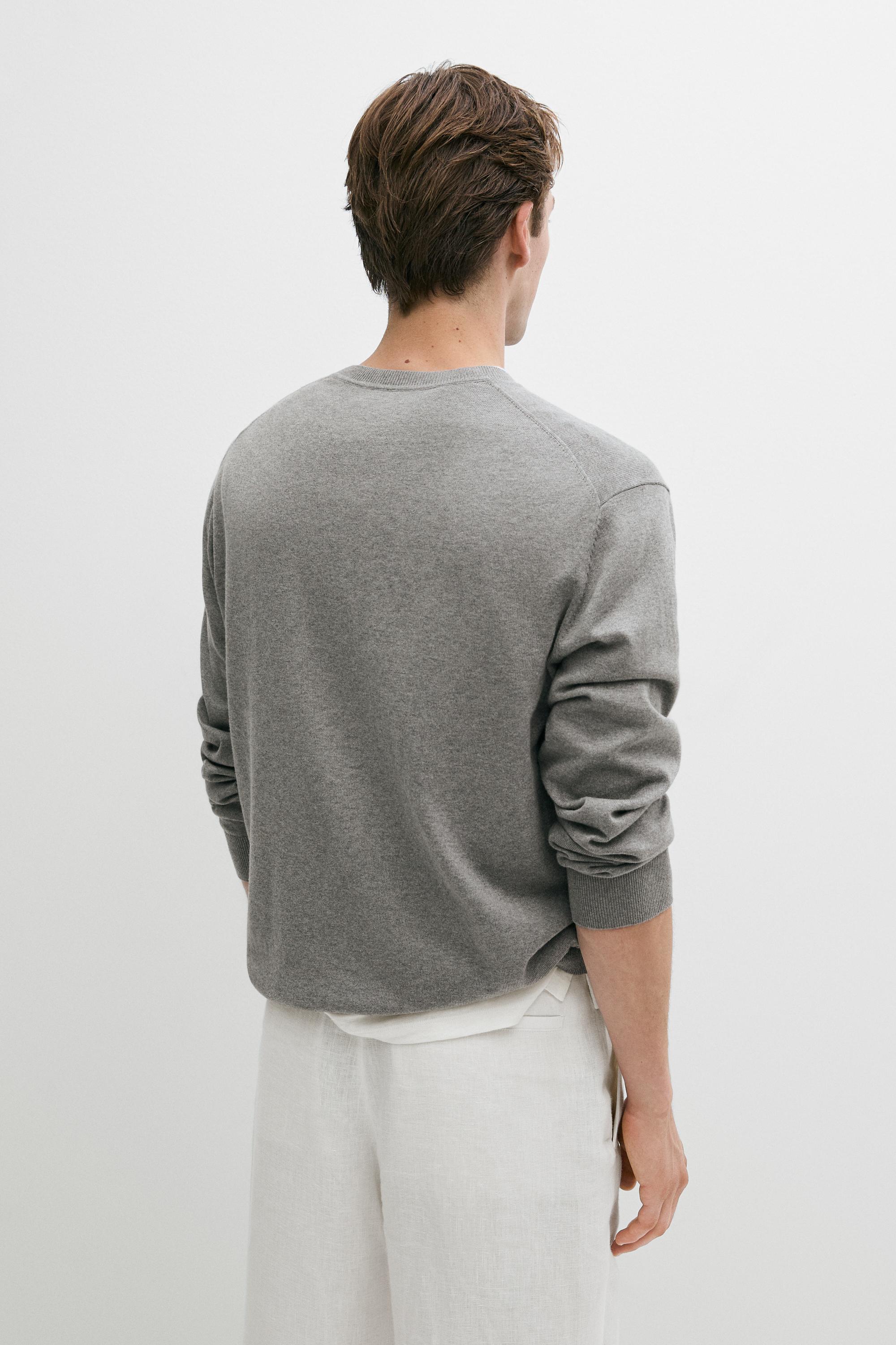 Cotton blend knit sweater