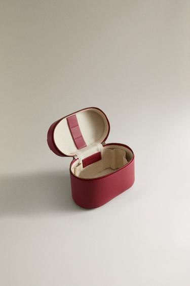 RIGID LEATHER MINI WASH BAG - Red by Zara - Image 4