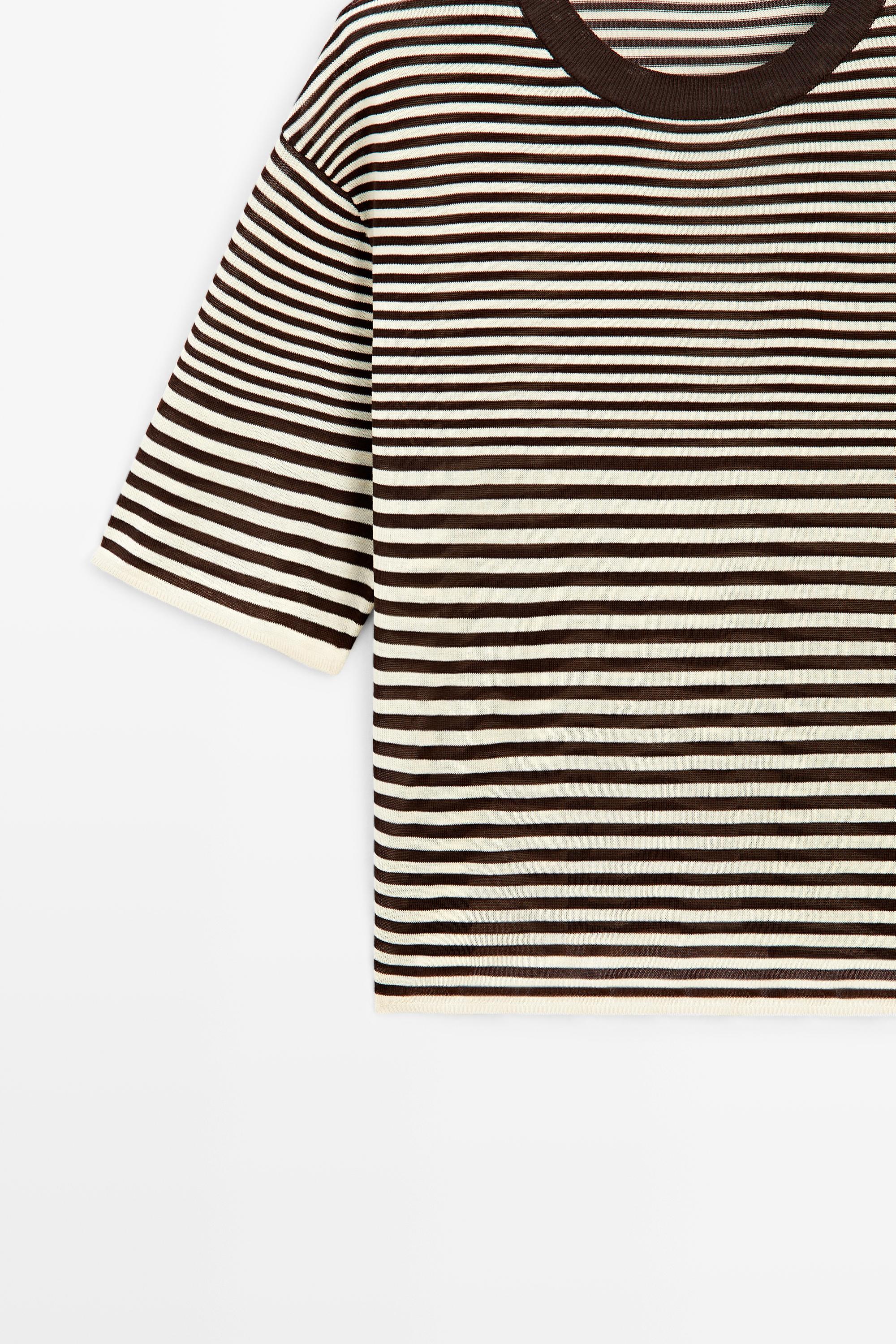 100% cotton short sleeve striped T-shirt