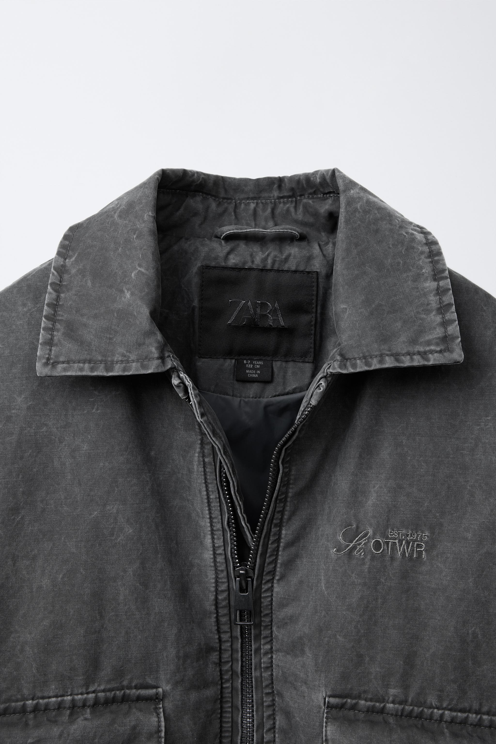 ユーズド加工入りボンバージャケット - グレー | ZARA Japan / 日本