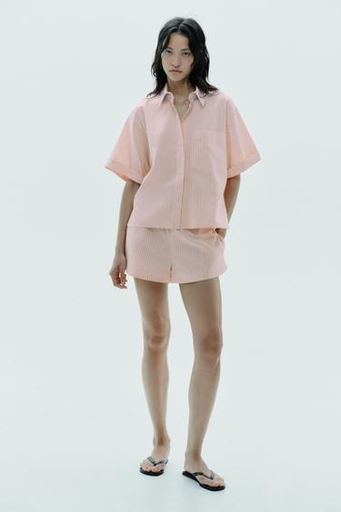 MINI STRIPE SHORTS - Peach by Zara - Image 0