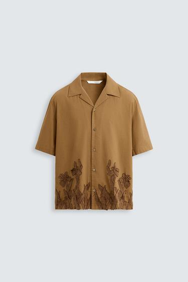 Zara TEXTURED RELAXED FIT SHIRT - Ocher