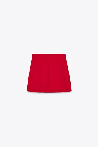 JUPE COURTE COLLECTION ZW - Rouge de Zara - Image 5