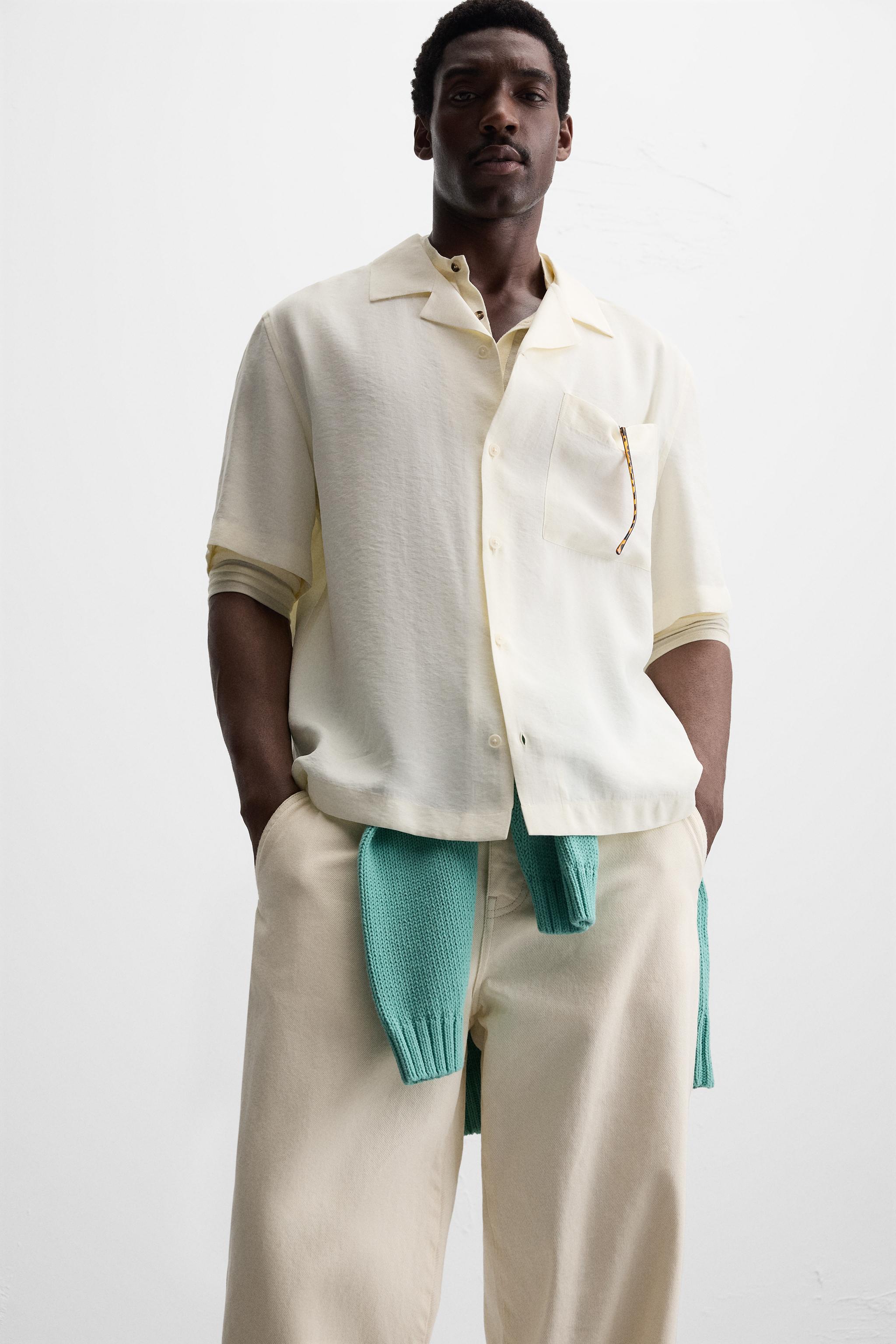 【ZARA】リラックスモダール半袖シャツ 4296/139/052 ZARA】リラックスモダール半袖シャツ 4296/139/052 (ZARA/シャツ