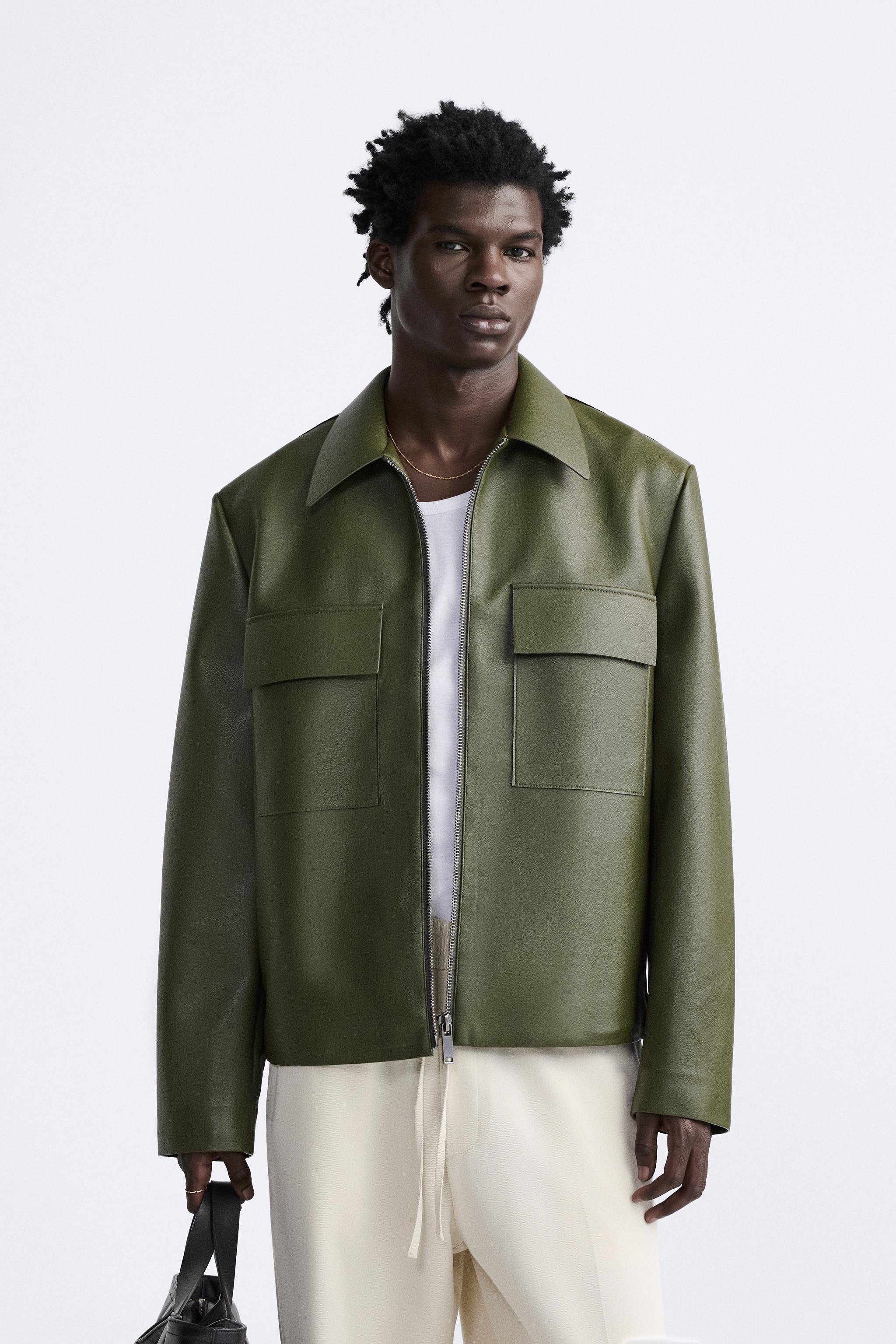 FAUX LEATHER OVERSHIRT Green ZARA South Africa