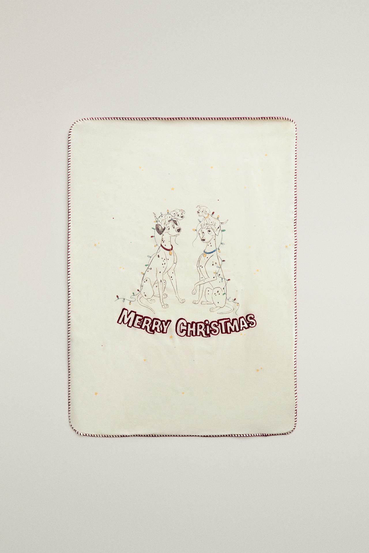 KIDS' CHRISTMAS 101 DALMATIANS ©DISNEY BLANKET — Ecru