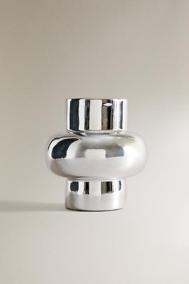 VASO PEQUENO DE CERÂMICA PRATEADO - P da Zara - Imagem 0