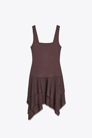 CONTRAST DRESS - Brown by Zara