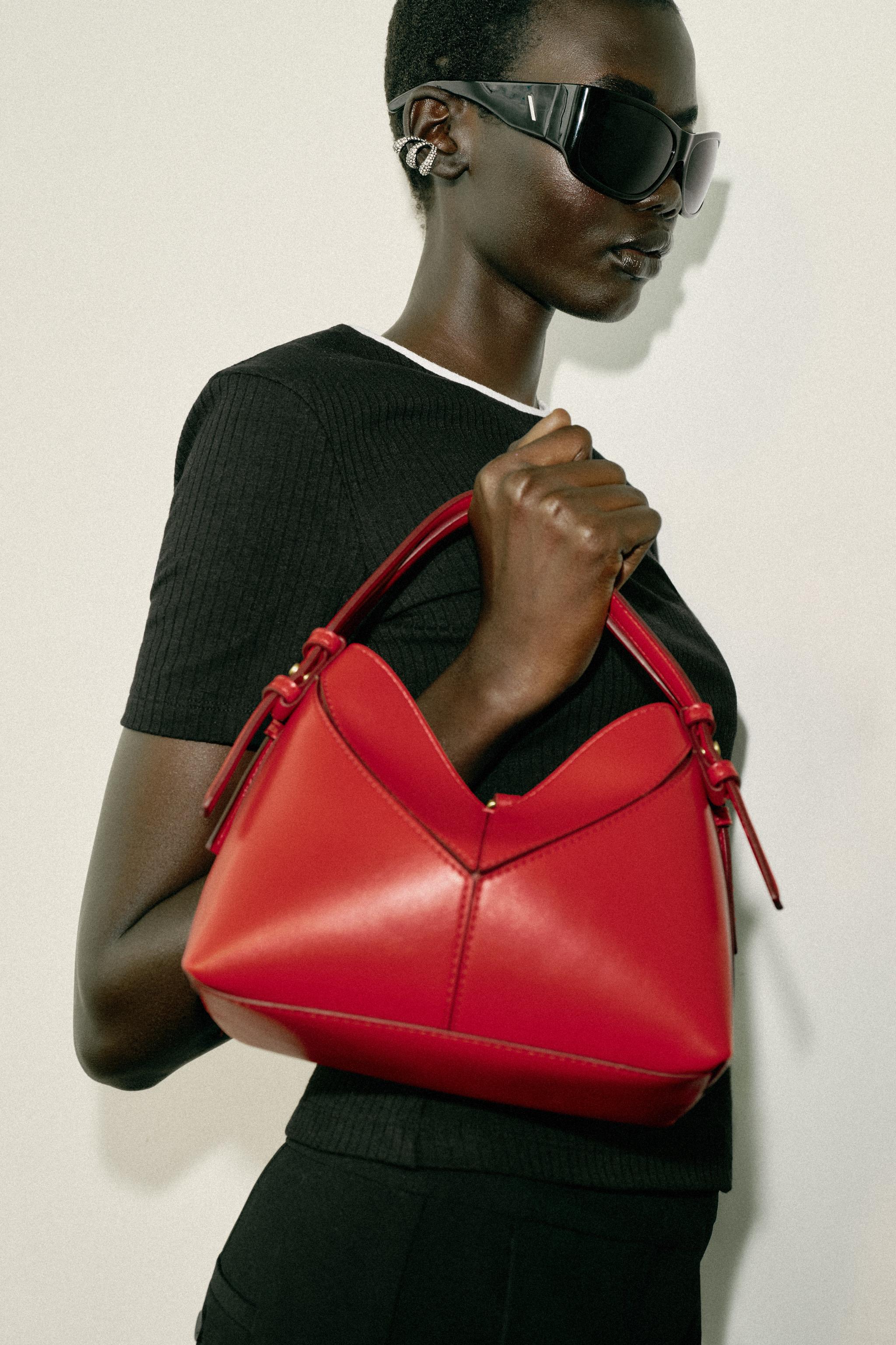 MINI SEAM DETAIL BUCKET BAG - Red | ZARA United States