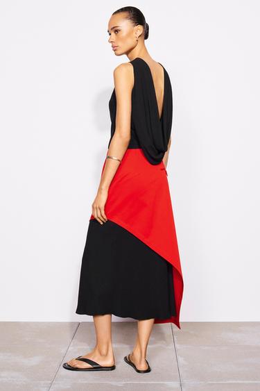 ASYMMETRIC POCKET SKIRT ZW COLLECTION - Red by Zara