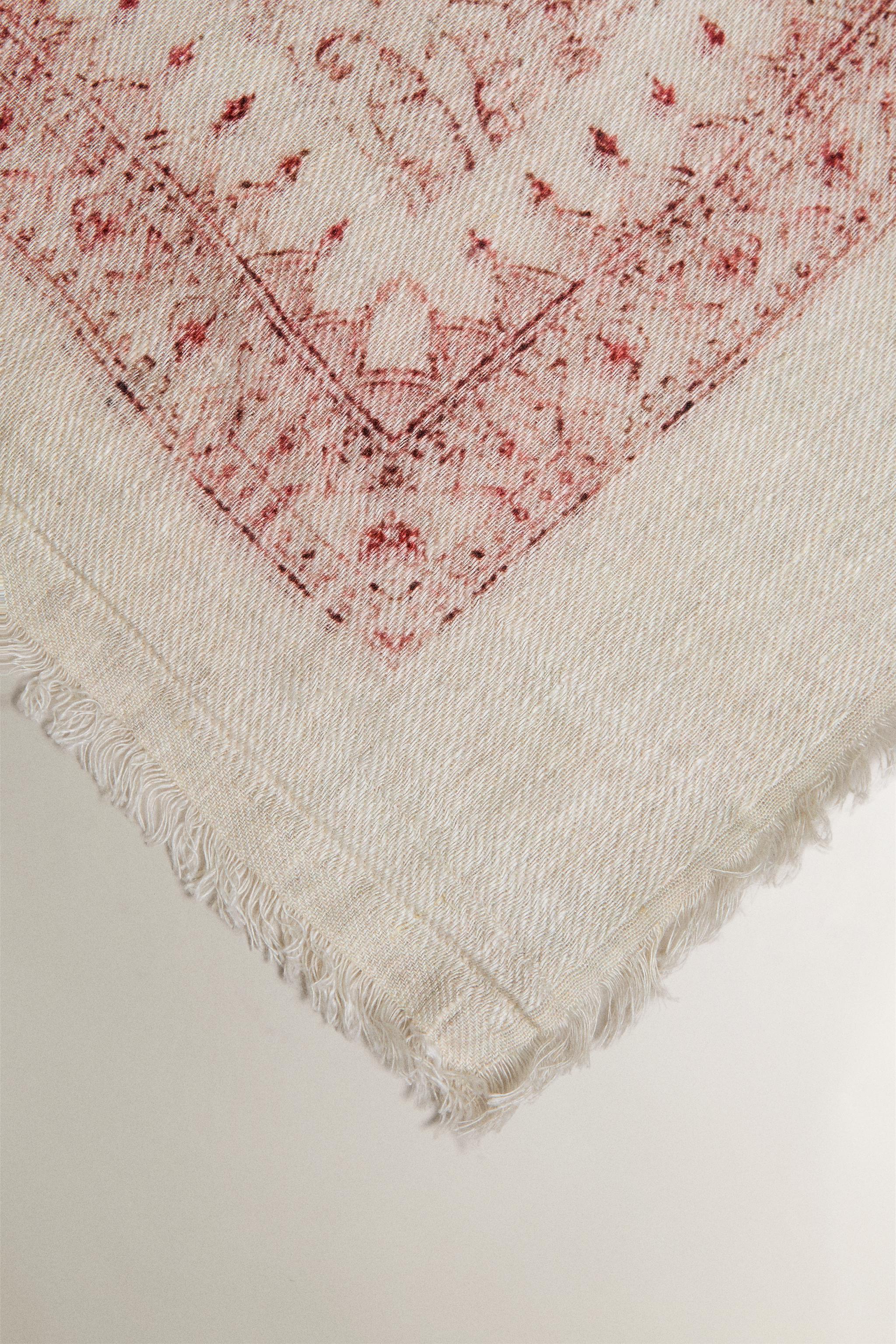 PAISLEY LINEN BLANKET — Pink