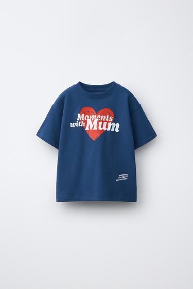 Zara MOM AND DAD TEXT PRINT T-SHIRT - Navy blue