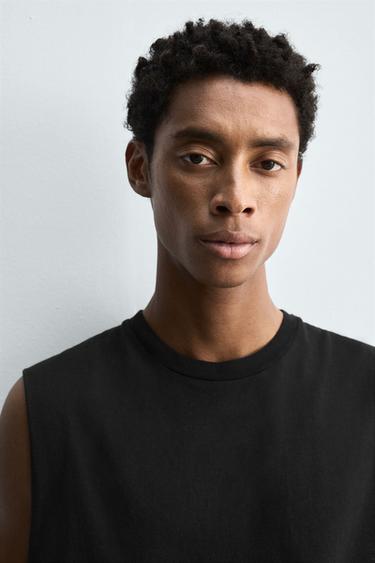 LIGHTWEIGHT TANK T-SHIRT - Black by Zara - Image 4