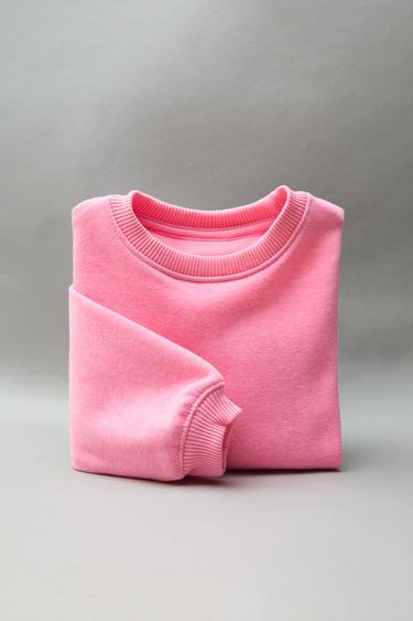 BASIC EINFARBIGES SWEATSHIRT - Pink von Zara