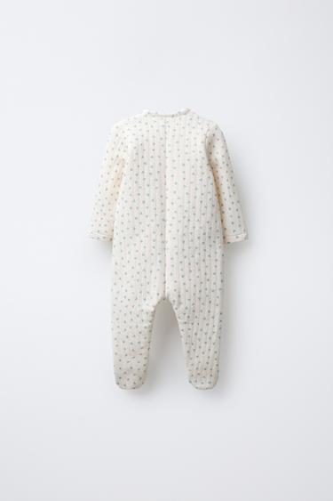 FLORAL QUILTED ONE-PIECE SUIT - Ecru by Zara - Image 1