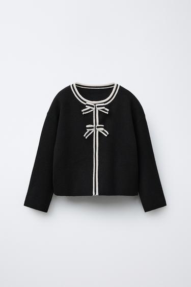 CHAQUETA PUNTO LACITOS - Negro de Zara