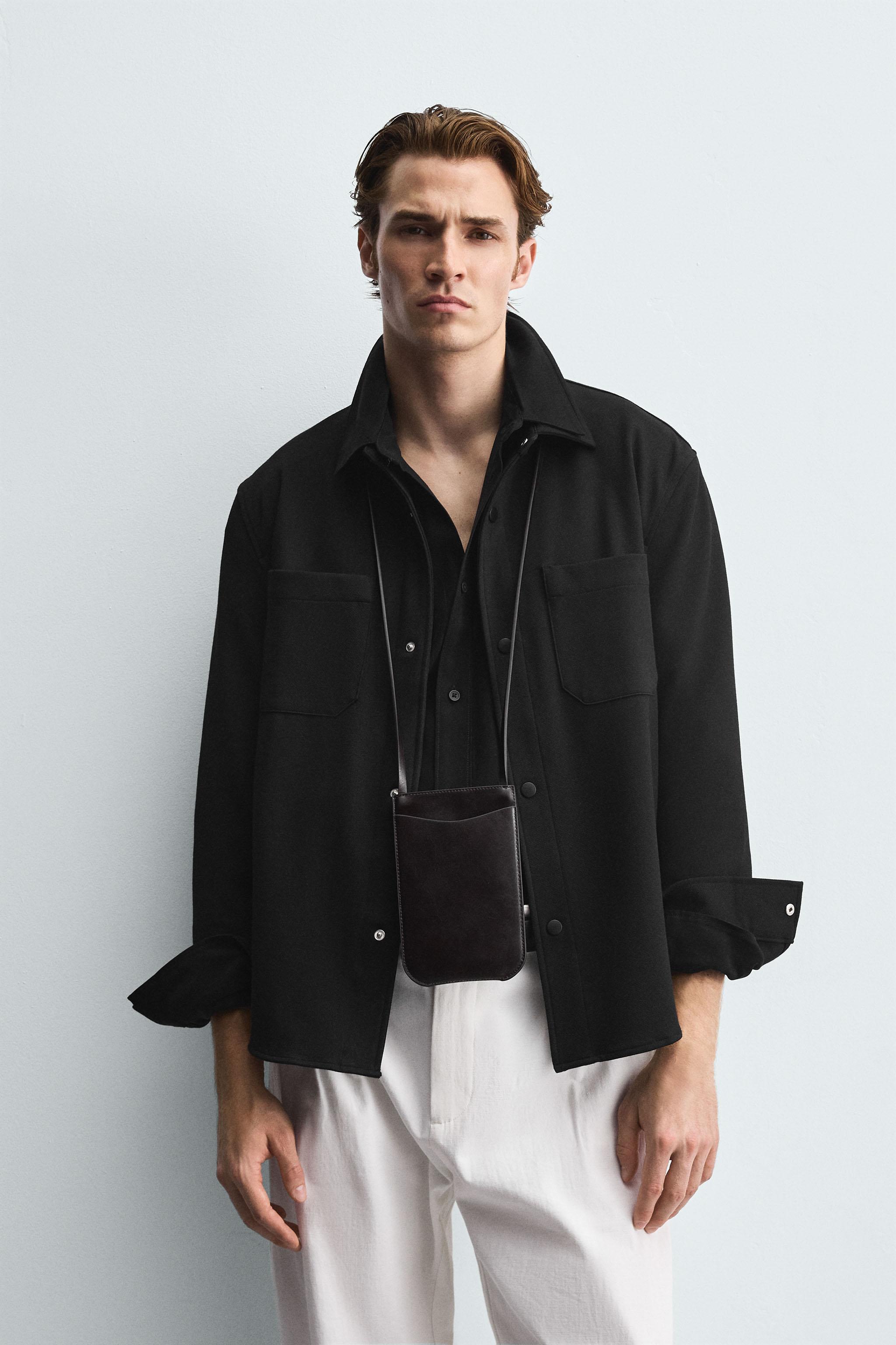 COMFORT TEXTURED OVERSHIRT - Black | ZARA Spain