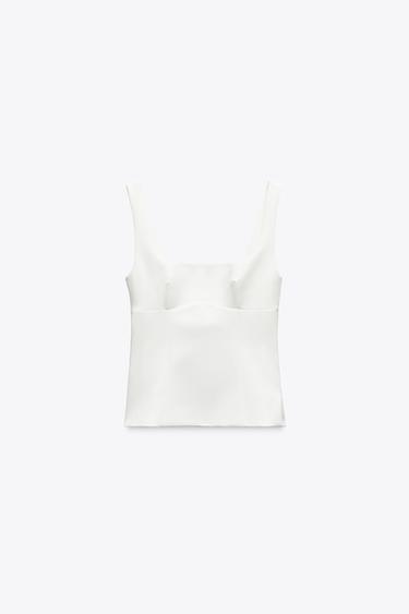 Zara BACK BOW TOP - White