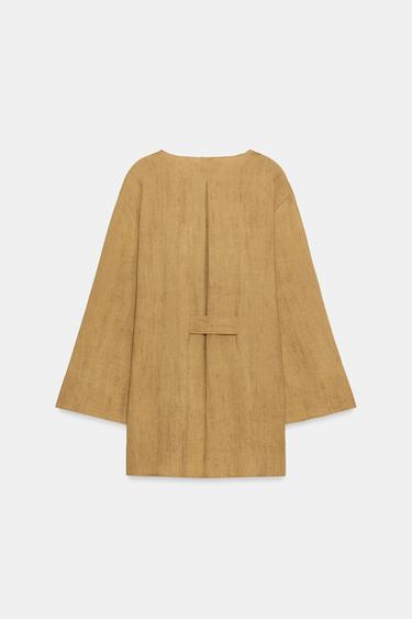 VESTE CROISÉE AVEC LACETS - Moutarde de Zara - Image 5