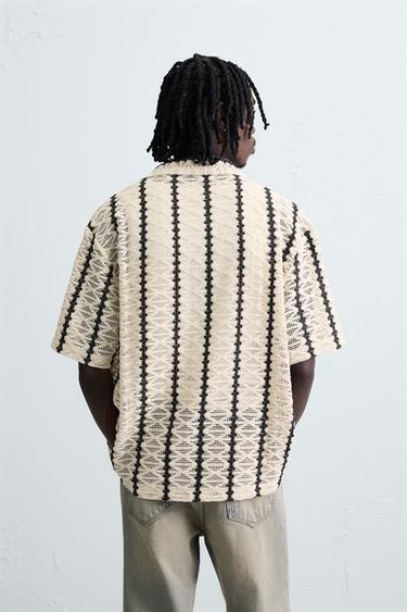 CHEMISE STRUCTURE CROCHET - Écru / Noir de Zara - Image 2
