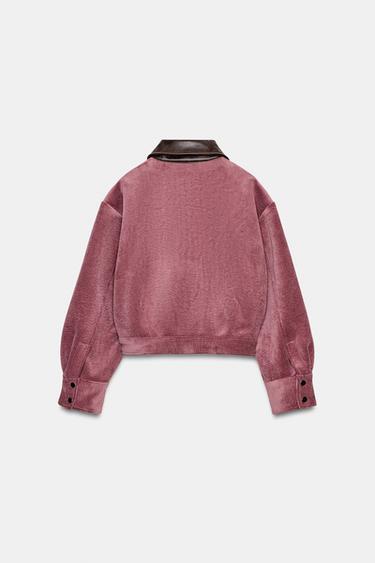 BLOUSON EN VELOURS CÔTELÉ À COL MATIÈRE SYNTHÉTIQUE - MARSALA de Zara - Image 10