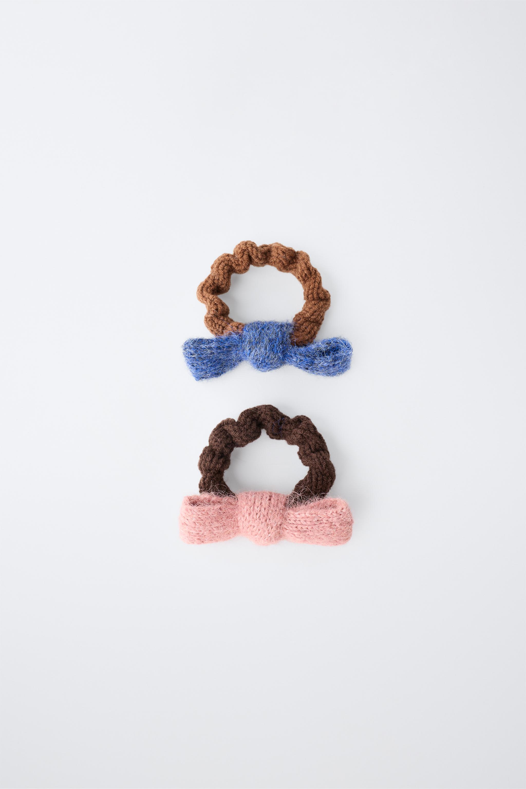 2-PACK OF KNIT BOW HAIR TIES